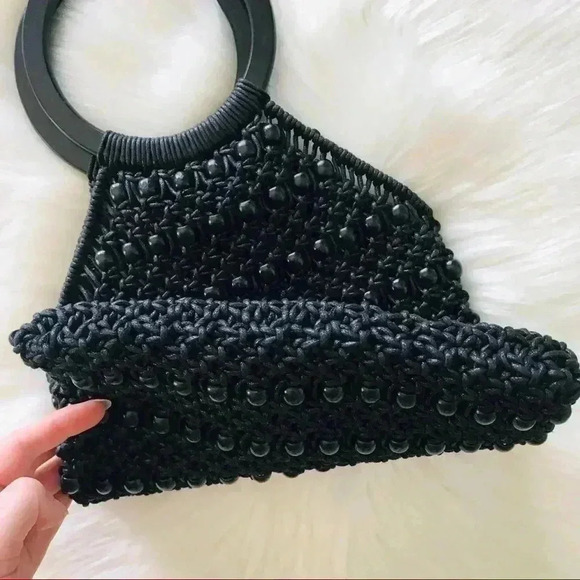 Handmade Woven Macrame Crotchet Bag Boho Summer - Picture 5 of 6